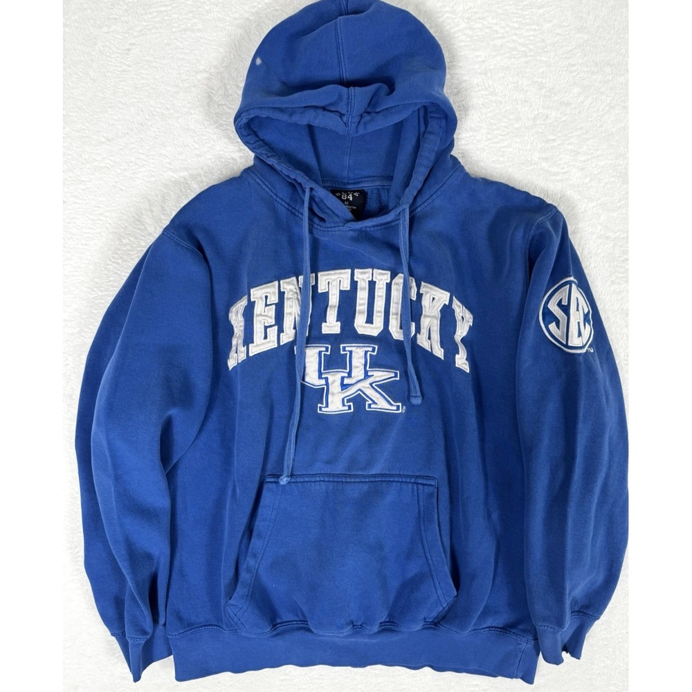 Vintage Univ. Kentucky Wildcats Hoodie 84 Blue Mens MD SEC Embroidered NCAA